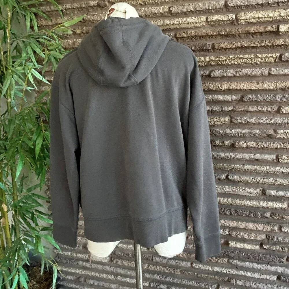 Banana Republic Gray Organic Cotton French Terry Hoodie Sweatshirt Size Large